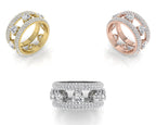 18K Openwork Pave Diamond Ring — 3 COLOR