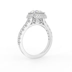 18K Shoulder Set Diamond Ring — 3D VIEW