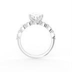 18K Bespoke Pear Diamond Engagement Ring — FRONT