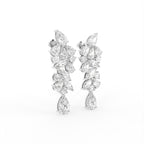 14K White Gold Pear Diamond Earrings — 3D VIEW