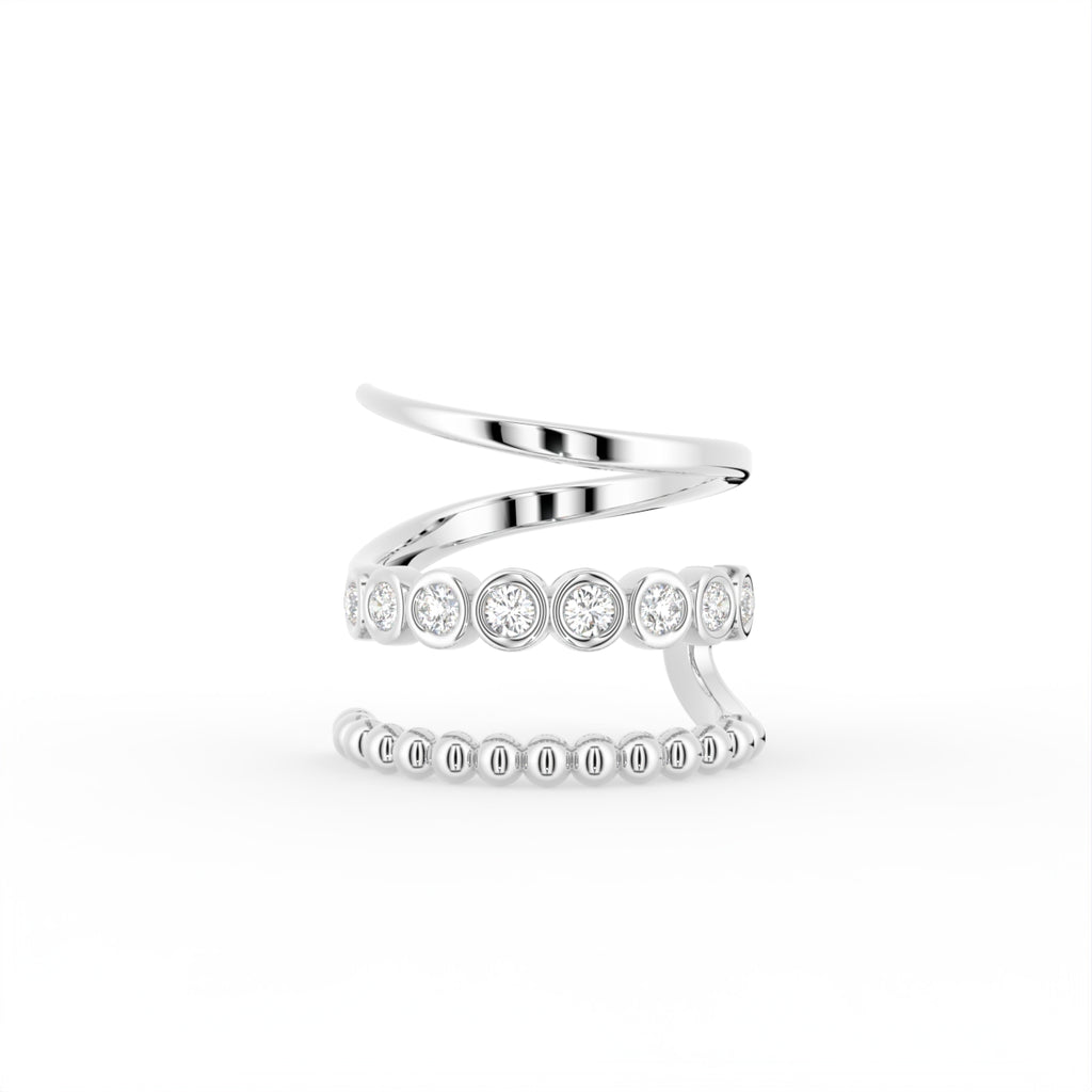 18K Yellow Gold Bespoke Diamond Ear Cuff — TOP