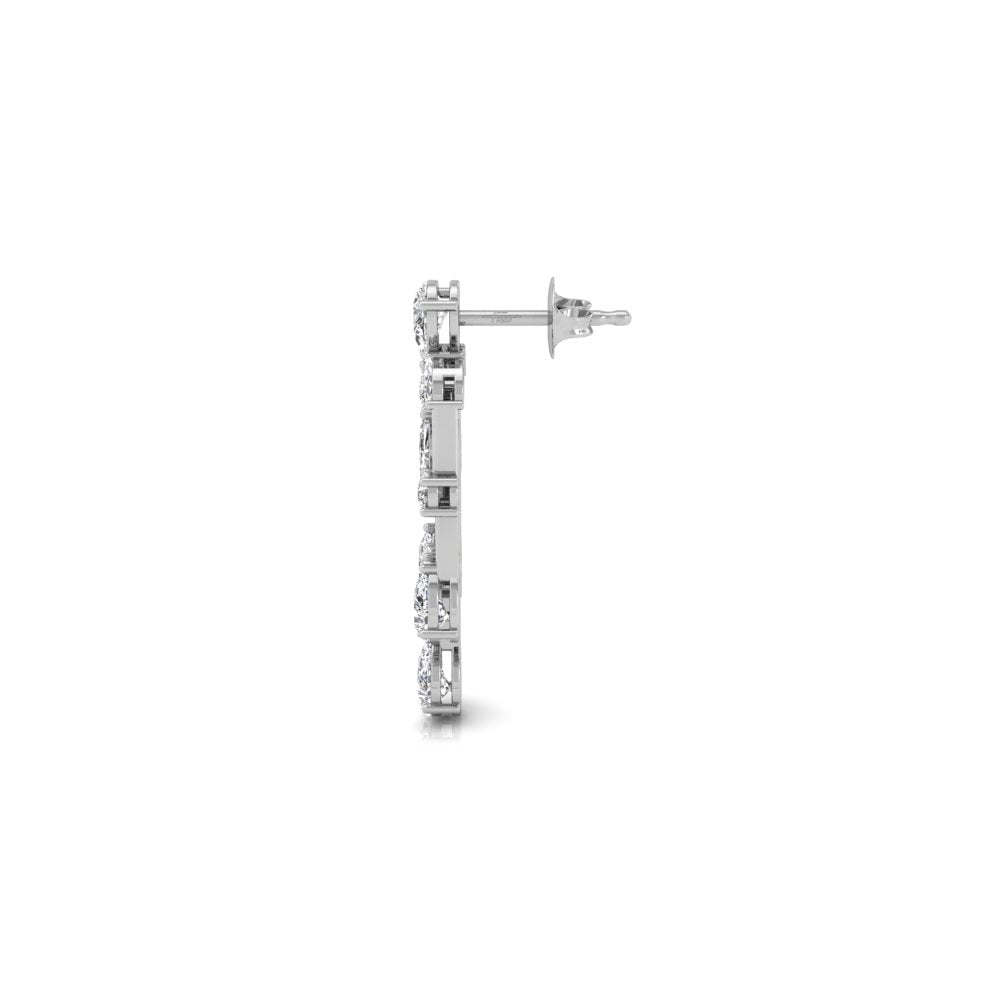 18K Chandelier Diamond Drop Earrings — SIDE VIEW