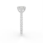 18K Solitaire Emerald Cut Diamond Ring — SIDE