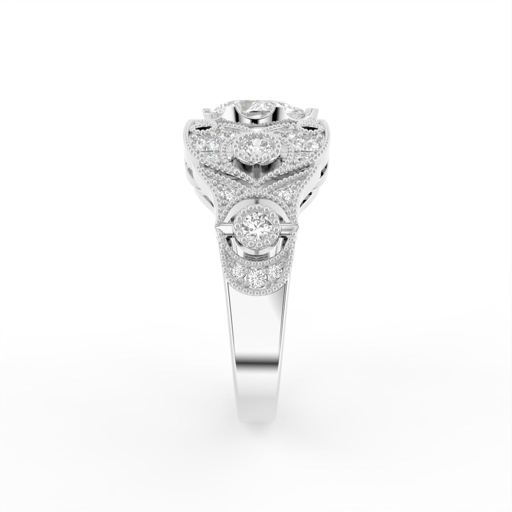 18K Bespoke Diamond Ring — SIDE