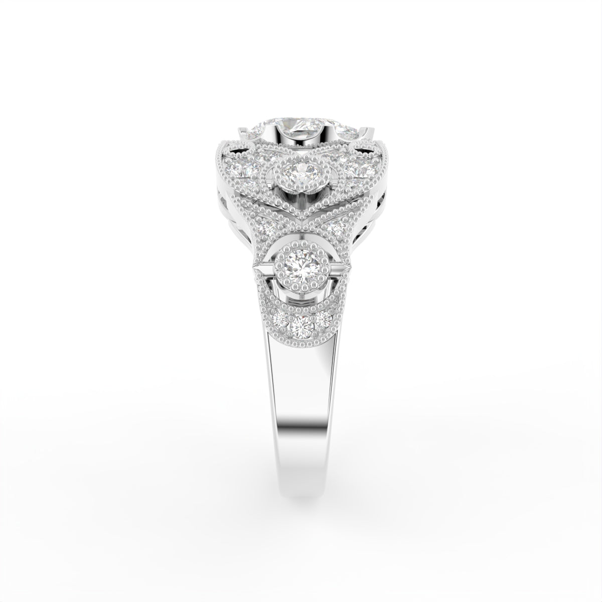 18K Bespoke Diamond Ring — SIDE