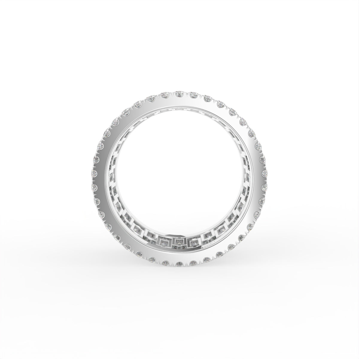 18K Full Eternity Diamond Band Ring — FRONT