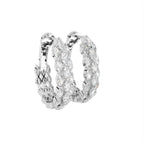 18K Marquise Diamond Hoop Earrings — 3D VIEW