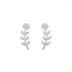 18K Leaf Diamond Earrings — BACK