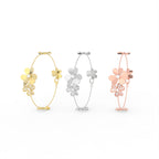 18K Floral Diamond Bracelet — 3 COLOR