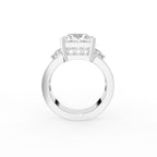 18K Trilogy Princess Cut Diamond Engagement Ring — FRONT