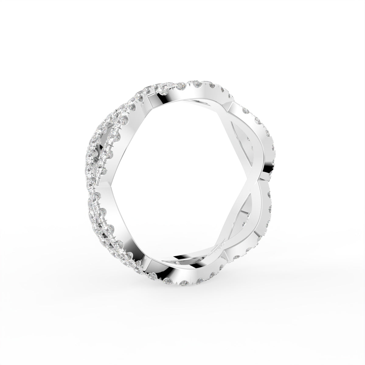 vimg:FJ4824|vimg:FJ4825|14K White Gold Eternity Round Diamond Ring — 3D VIEW