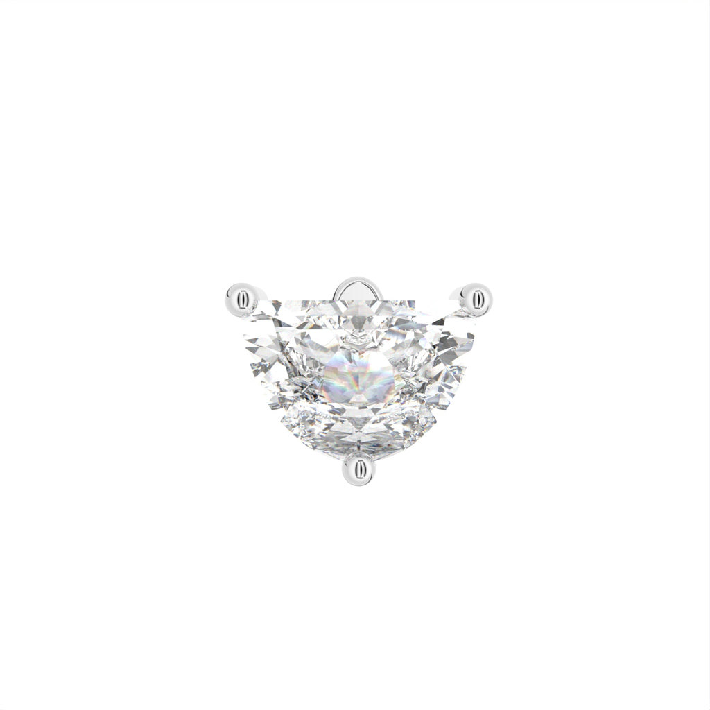 14K White Gold Round Diamond Stud Earrings — TOP