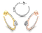 18K Pear Diamond Hoop Earrings — 3 COLOR