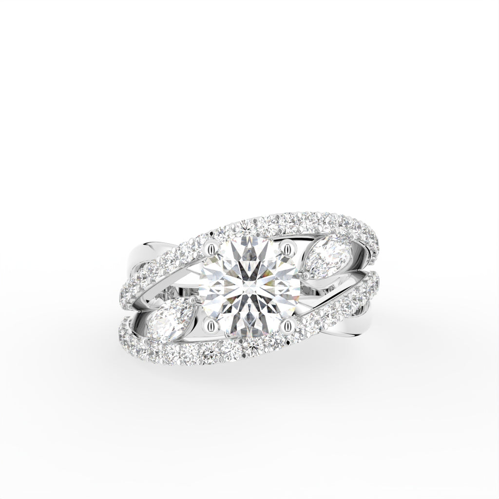 18K Bespoke Round Diamond Ring — TOP