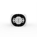 18K Halo Round Diamond Ring — TOP