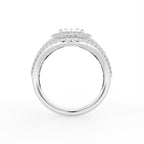 18K Oval Halo Diamond Engagement Ring — FRONT