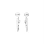 18K Heart Diamond Hoop Earrings — BACK