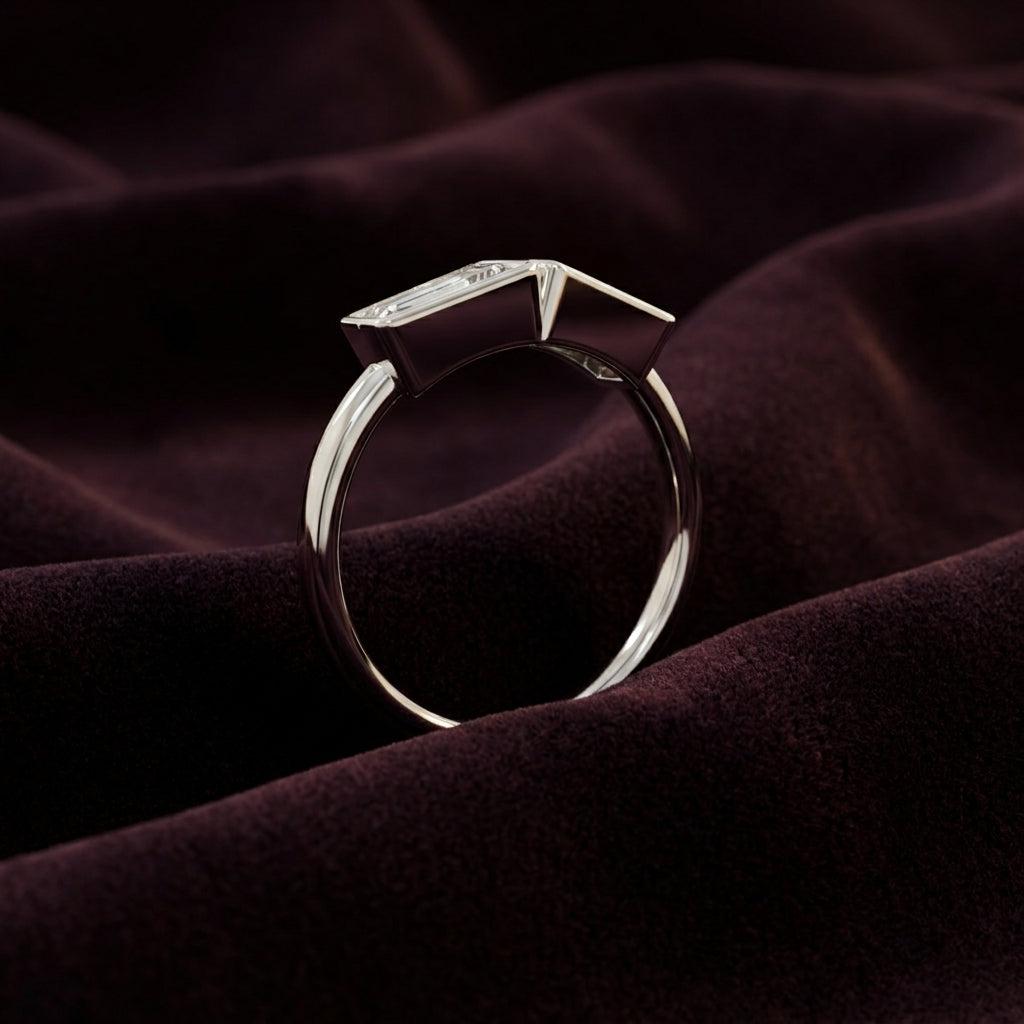 18K Yellow Gold Bespoke Baguette Diamond Ring