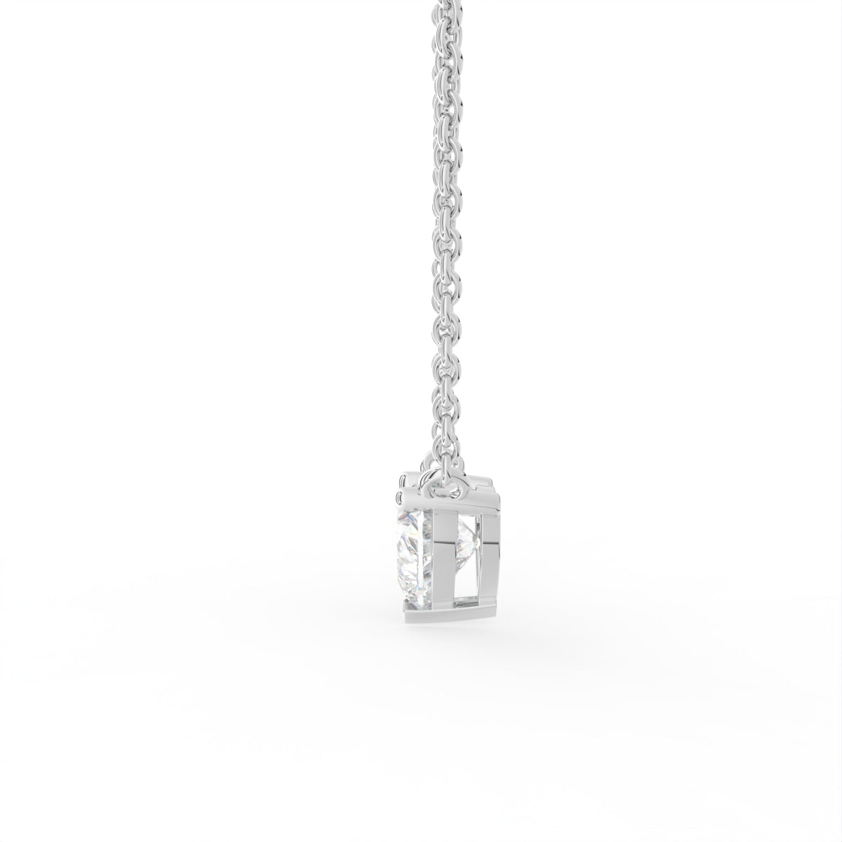 18K Solitaire Diamond Pendant — RIGHT