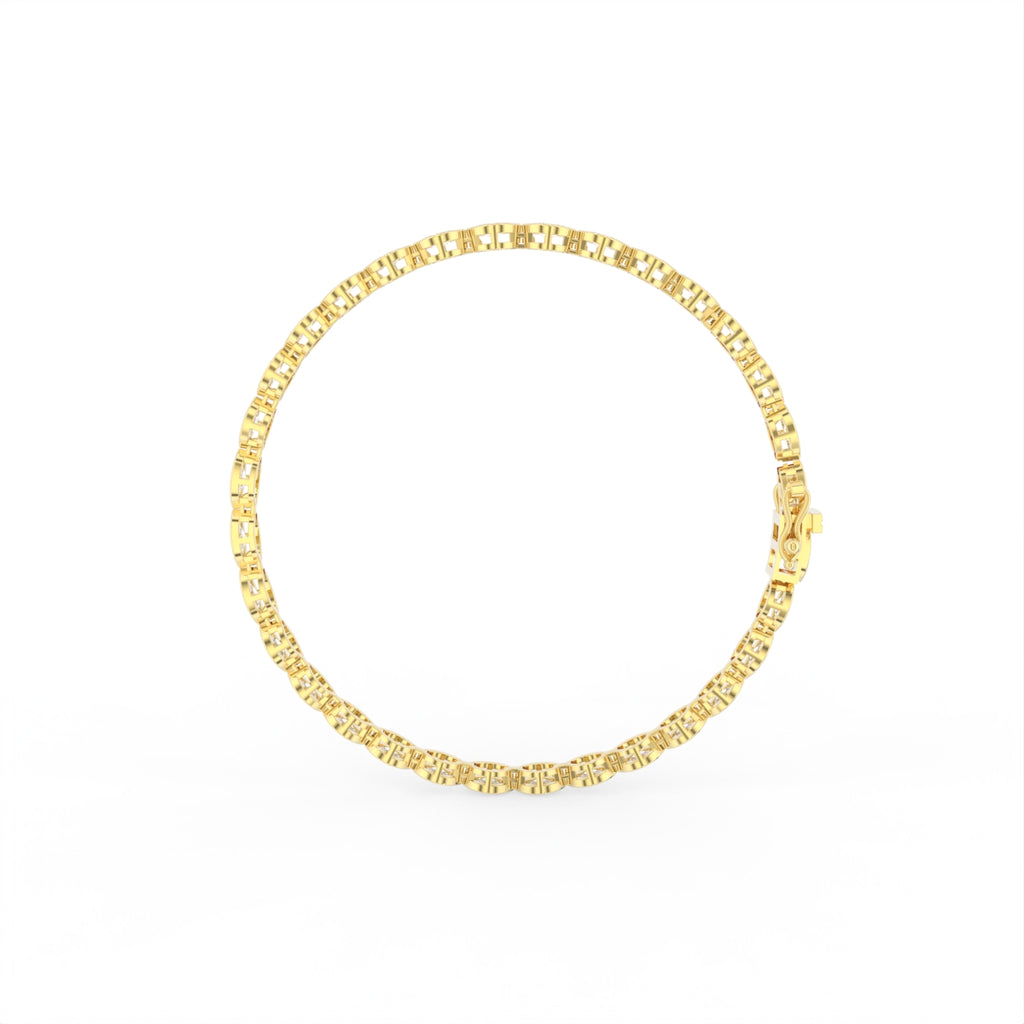 Sterling Silver Diamond Bracelet — FRONT/BACK