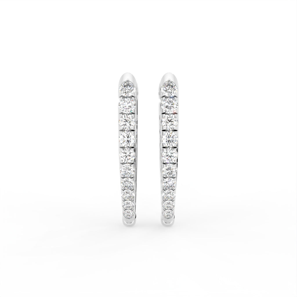 18K Pave Diamond Hoop Earrings — TOP