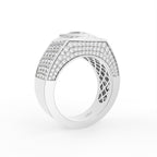 18K White Gold Bespoke Pave Diamond Ring — 3D VIEW