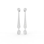 18K Round Pear Drop Diamond Earrings — TOP