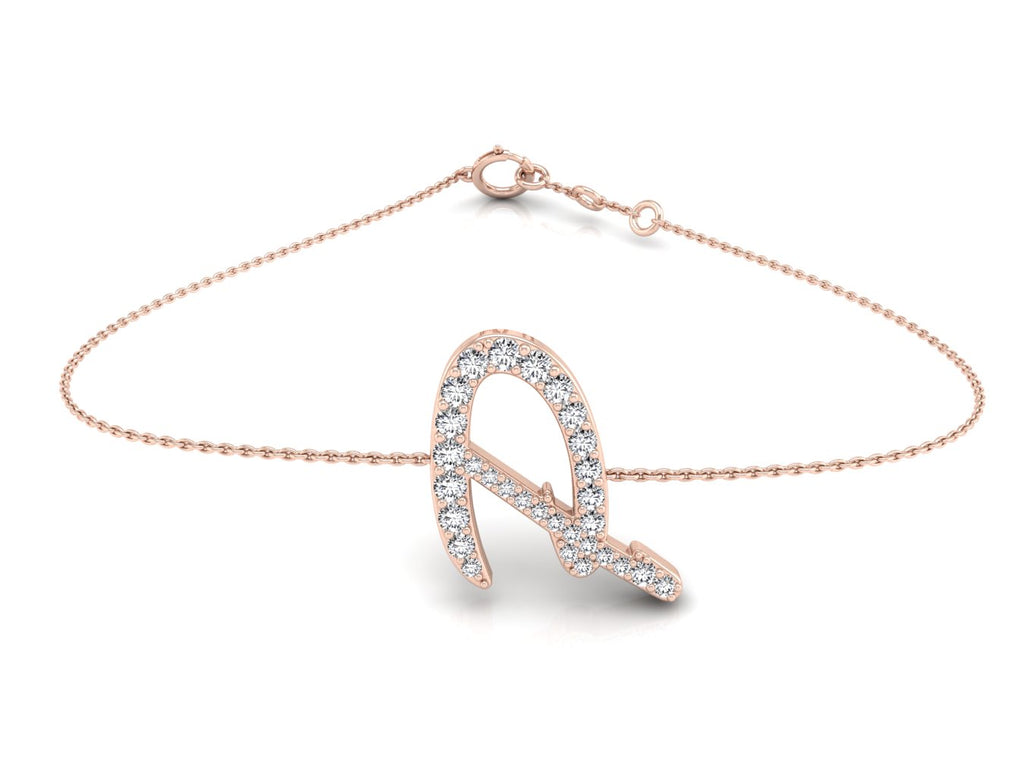 18K Alphabet Diamond Bracelet — TOP
