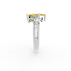 14K White Gold Bespoke Kite Diamond Ring — SIDE