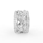 18K Leaf Eternity Diamond Ring — SIDE