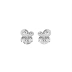 18K Bezel Round Diamond Earrings — BACK