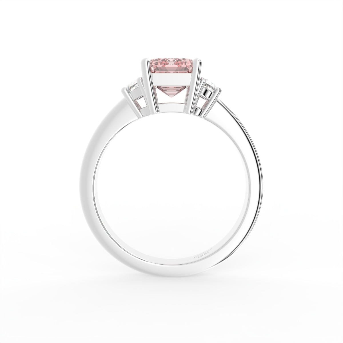 vimg:FJ2296|18K Trilogy Emerald-Cut Diamond Ring — FRONT