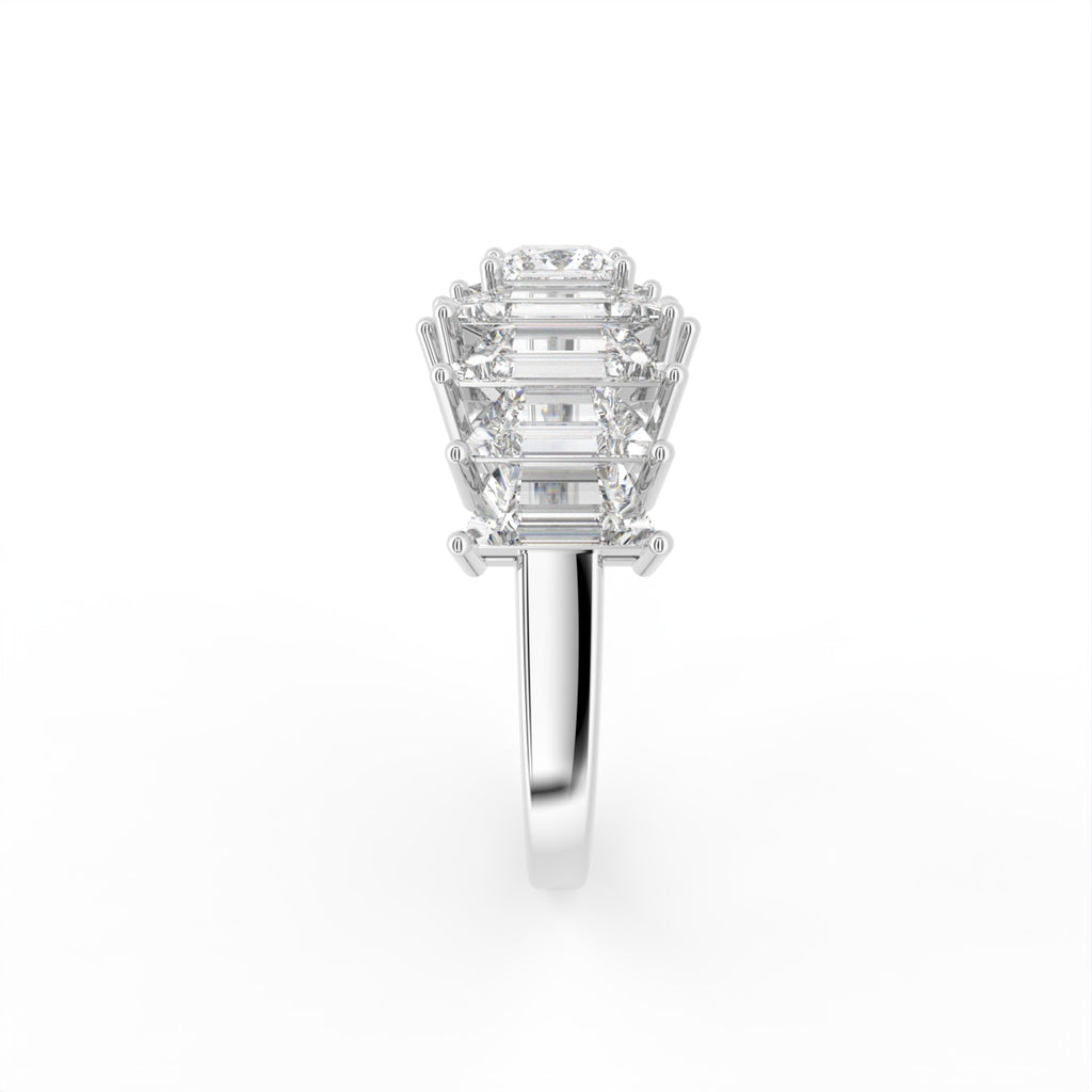 14K White Gold Eternity Princess Diamond Ring — SIDE