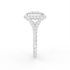 18K Halo Diamond Ring — SIDE