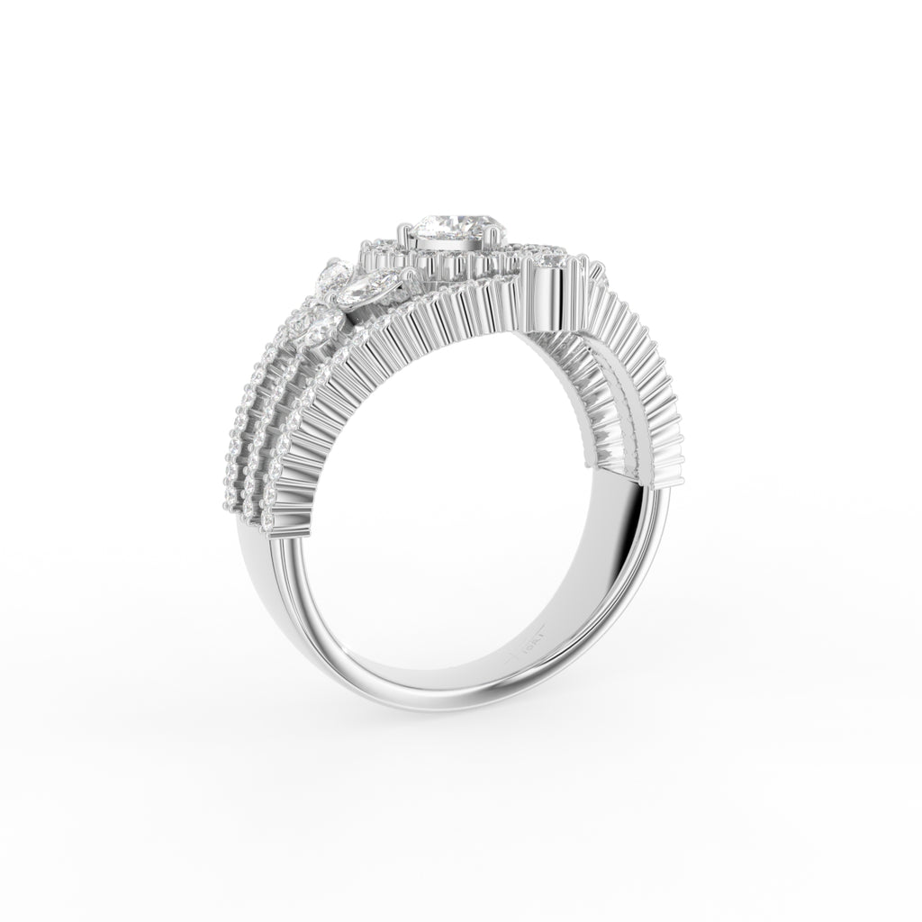 18K Bespoke Openwork Diamond Ring — 3D VIEW