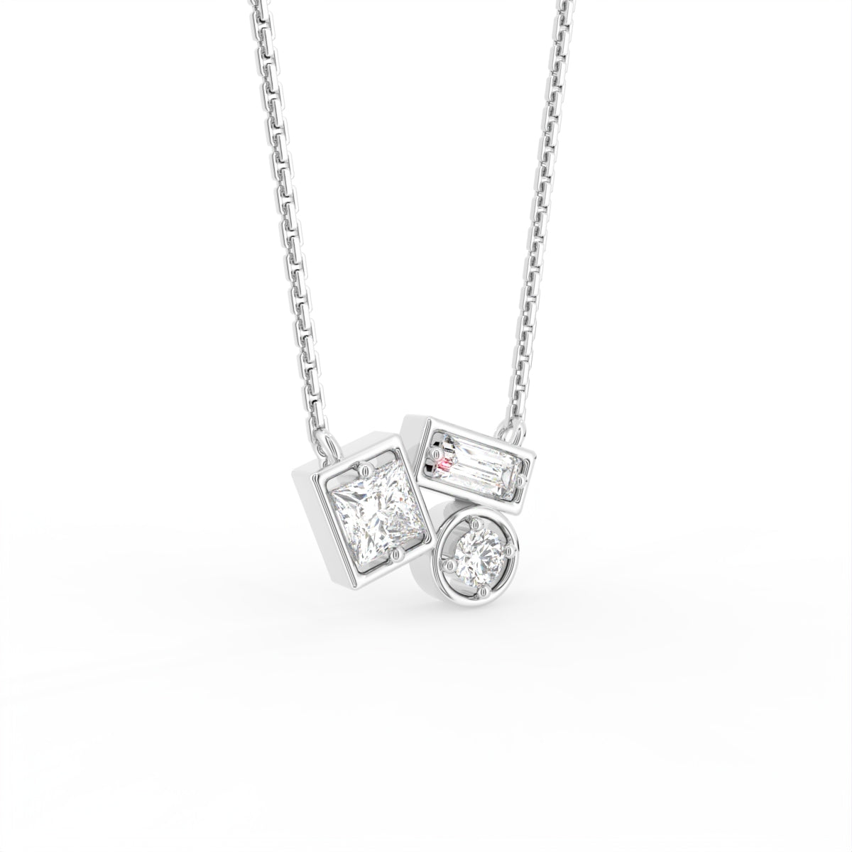 18K Diamond Pendant — 3D VIEW
