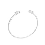 18K Emerald Cut Diamond Bangle — 3D VIEW