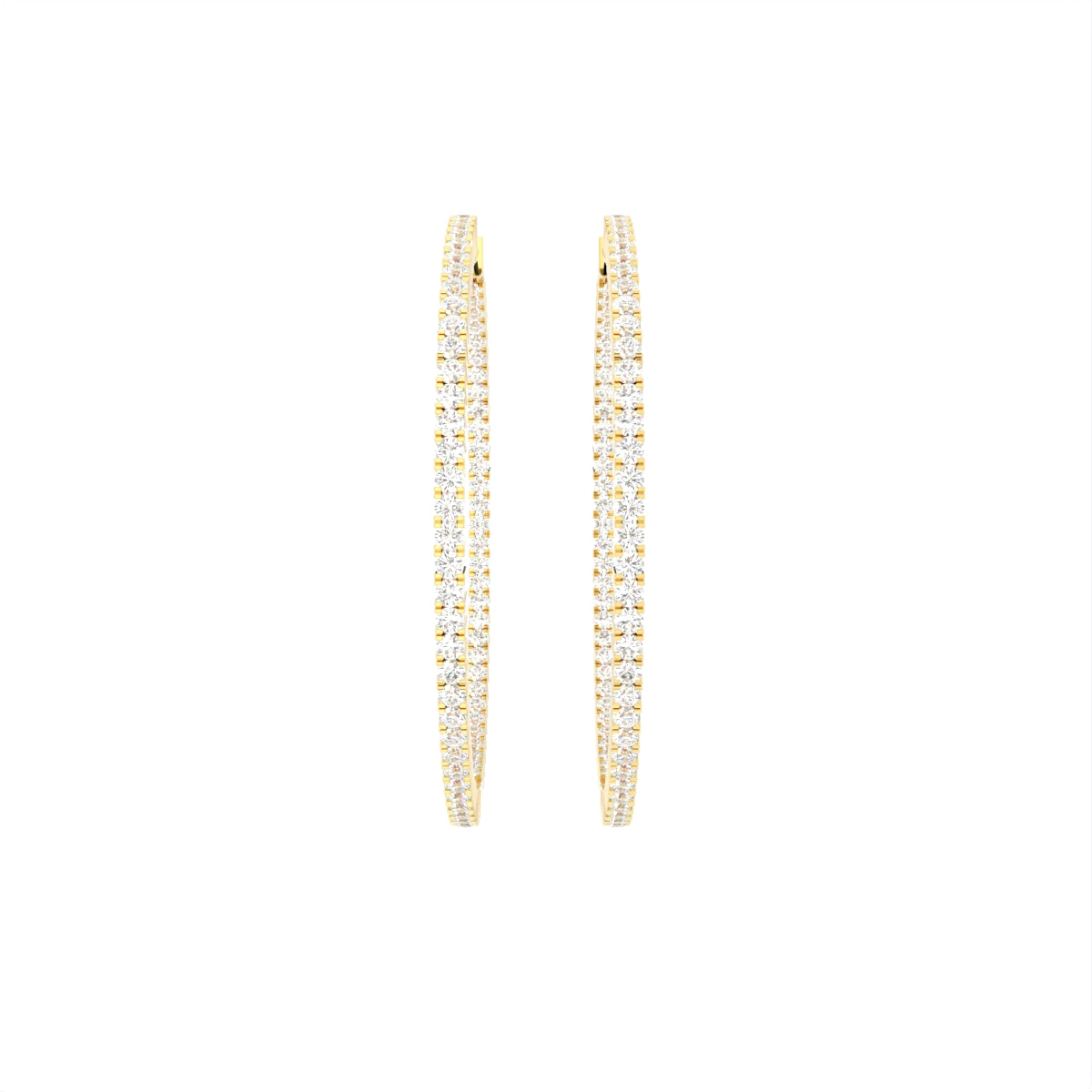 18K Diamond Hoop Earrings — TOP