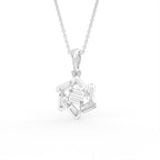 18K Circular Baguette Diamond Pendant — BACK