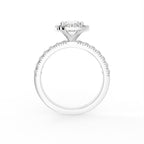 18K Halo Round Diamond Ring — FRONT