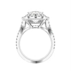 18K Halo Cushion Diamond Engagement Ring — FRONT