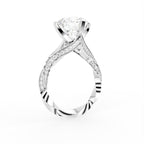 18K Solitaire Round Diamond Engagement Ring — 3D VIEW