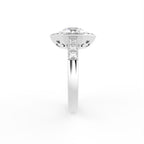 18K Bespoke Round Halo Diamond Ring — SIDE