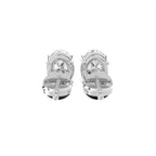 18K Oval Solitaire Diamond Earrings — BACK