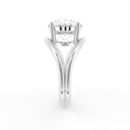 18K Yellow Gold Solitaire Round Diamond Ring — SIDE