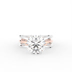 vimg:FJ6267|vimg:FJ3514|18K Two Tone Solitaire Round Diamond Engagement Ring — TOP