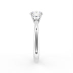 18K Solitaire Round Diamond Engagement Ring — SIDE