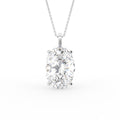 18K Solitaire Oval Diamond Pendant — FRONT