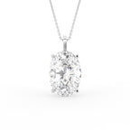 18K Solitaire Oval Diamond Pendant — FRONT