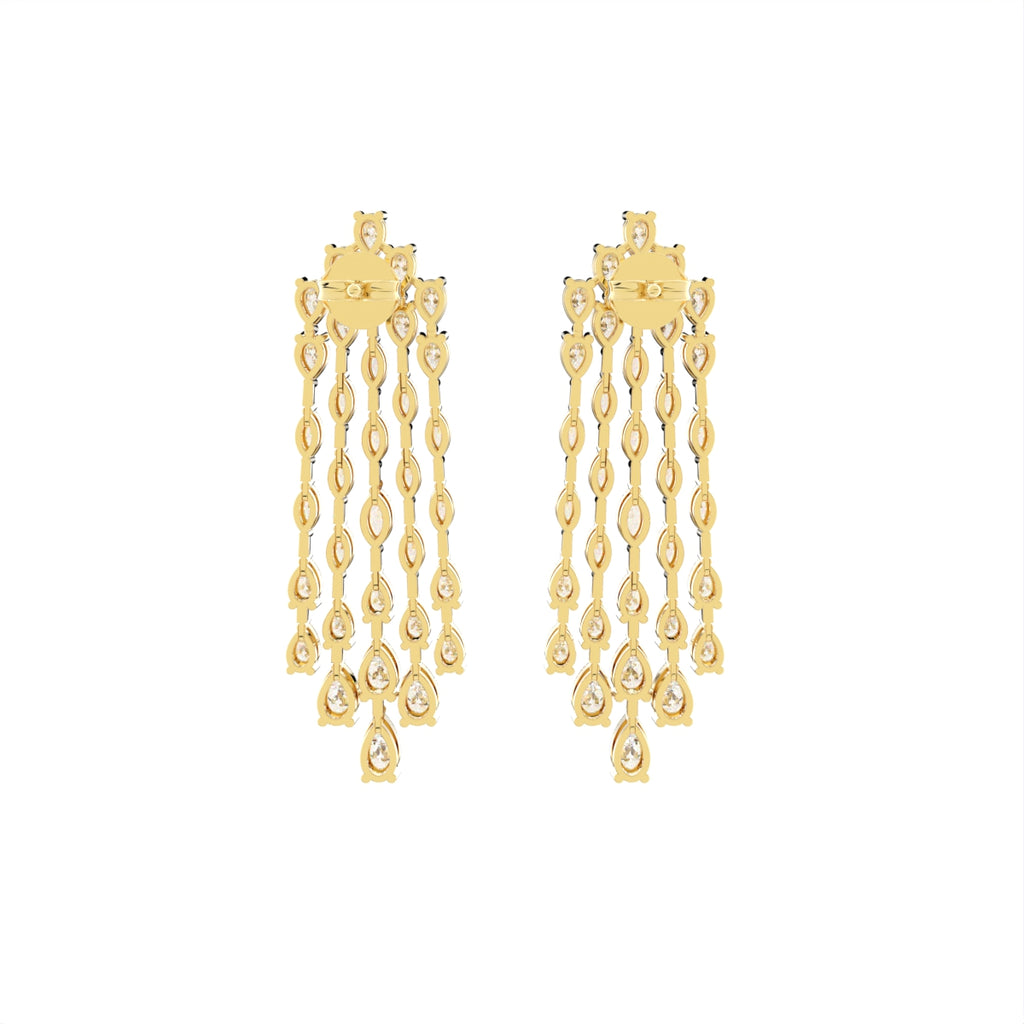 18K Marquise Diamond Drop Earrings — BACK